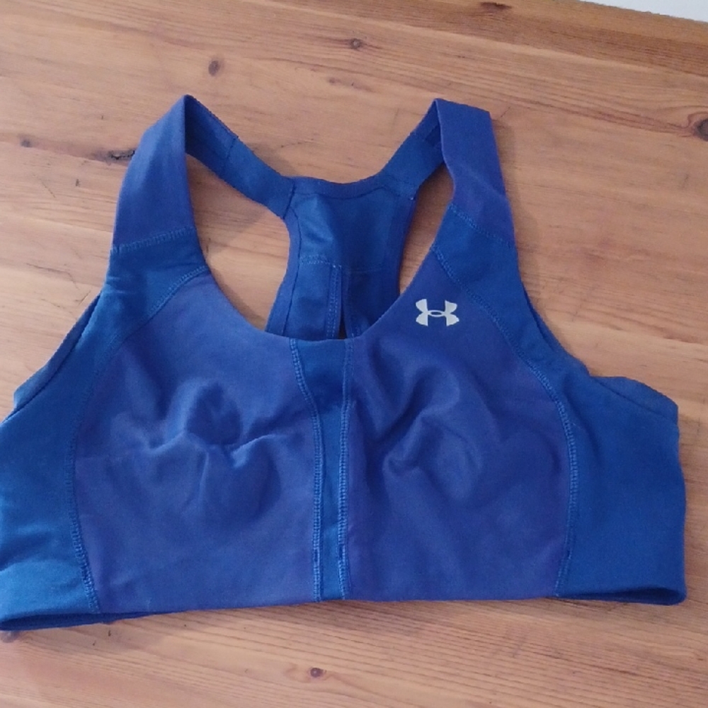 Under Armour Blue Sports Bra Racerback Design 34 C